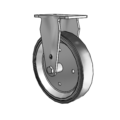 30 Series Top Plate Zinc Rigid Caster with 6 x 1.25 Welded Disc Polyurethane Wheel