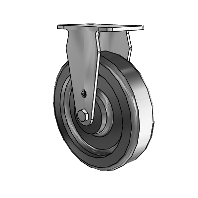 30 Series Top Plate Zinc Rigid Caster with 6 x 1.5 Phenolic Wheel
