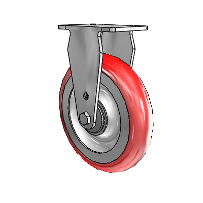 30 Series Top Plate Zinc Rigid Caster with 6 x 1.25 Advantage Heat (Round) Wheel