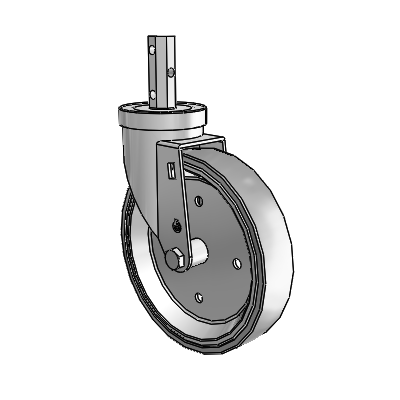 30 Series Octagon Stem Zinc Swivel Caster with 6 x 1.25 Welded Disc Rubber (Grey) Wheel