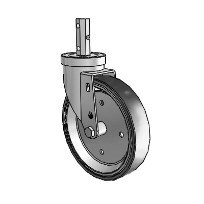 30 Series Octagon Stem Zinc Swivel Caster with 6 x 1.25 Welded Disc Polyurethane Wheel