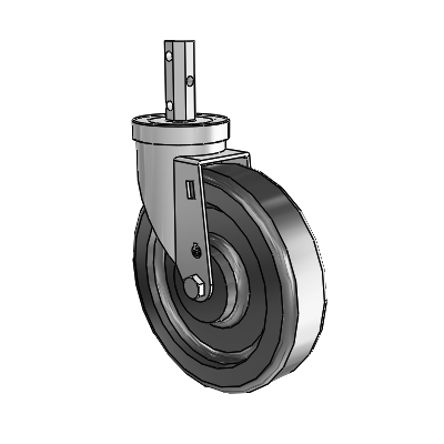 30 Series Octagon Stem Zinc Swivel Caster with 6 x 1.5 Phenolic Wheel