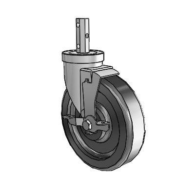 30 Series Octagon Stem Zinc Swivel Caster with 6 x 1.5 Phenolic Wheel and VertiLoc Brake