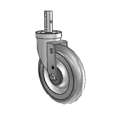 30 Series Octagon Stem Zinc Swivel Caster with 6 x 1.25 Advantage TPR (Round) Wheel