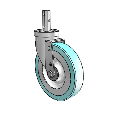 30 Series Octagon Stem Zinc Swivel Caster with 6 x 1.25 Advantage Health Wheel