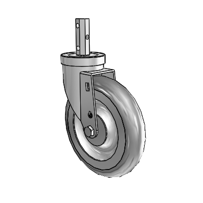 30 Series Octagon Stem Zinc Swivel Caster with 6 x 1.25 Advantage TPR (Round) Wheel