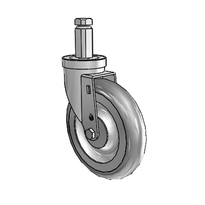30 Series Square Stem Zinc Swivel Caster with 6 x 1.25 Advantage TPR (Round) Wheel