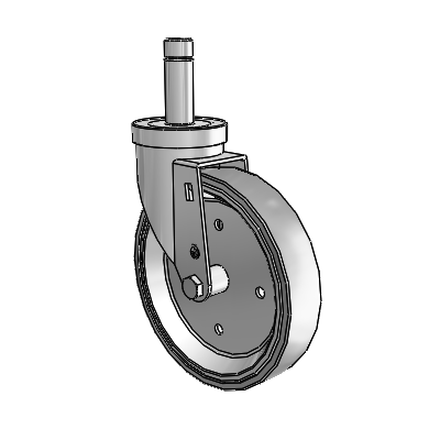 30 Series Grip Ring Zinc Swivel Caster with 6 x 1.25 Welded Disc Rubber (Grey) Wheel
