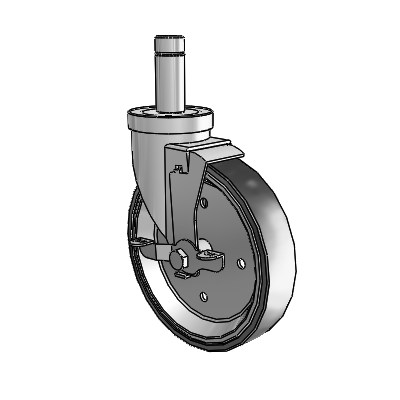 30 Series Grip Ring Zinc Swivel Caster with 6 x 1.25 Welded Disc Polyurethane Wheel and VertiLoc Brake