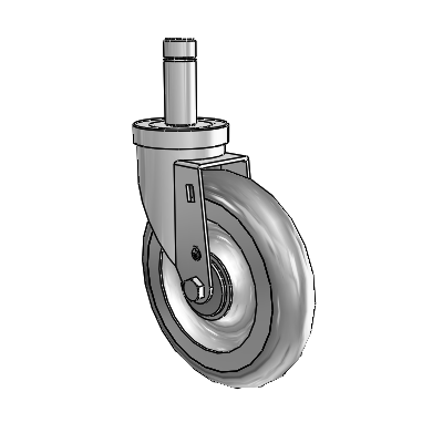 30 Series Grip Ring Zinc Swivel Caster with 6 x 1.25 PolyLock (Grey) Wheel