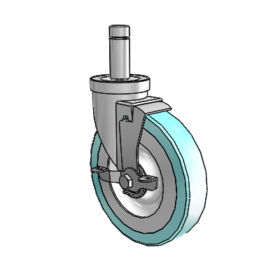30 Series Grip Ring Zinc Swivel Caster with 6 x 1.25 Advantage Health Wheel and VertiLoc Brake