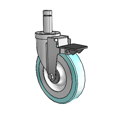 30 Series Grip Ring Zinc Swivel Caster with 6 x 1.25 Advantage Health Wheel and PosiLoc Brake