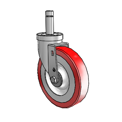30 Series Grip Ring Zinc Swivel Caster with 6 x 1.25 Advantage Heat (Flat) Wheel