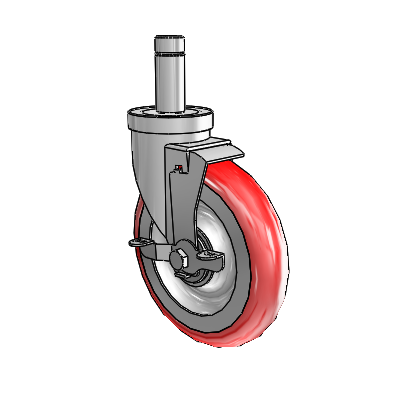 30 Series Grip Ring Zinc Swivel Caster with 6 x 1.25 Advantage Heat (Round) Wheel and VertiLoc Brake