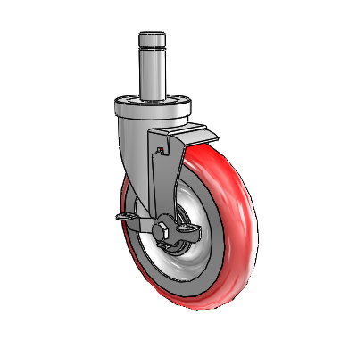 30 Series Grip Ring Zinc Swivel Caster with 6 x 1.25 Advantage Heat (Round) Wheel and VertiLoc Brake