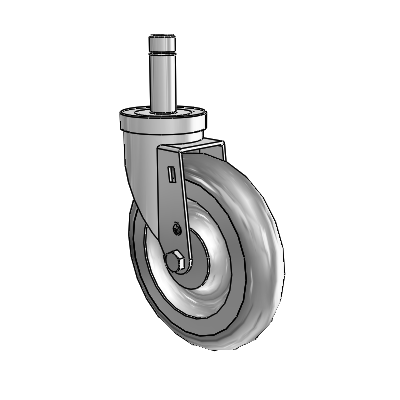 30 Series Grip Ring Zinc Swivel Caster with 6 x 1.25 PolyLock (Grey) Wheel