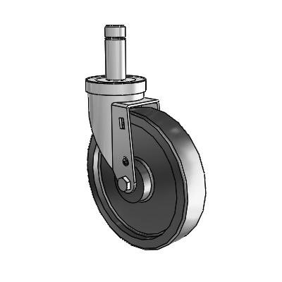 30 Series Grip Ring Zinc Swivel Caster with 6 x 1.5 Polyolefin Wheel