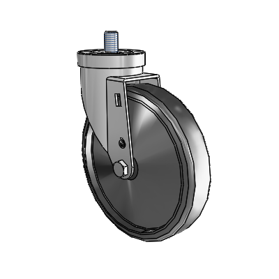 30 Series Threaded Stem Zinc Swivel Caster with 6 x 1.25 Cushion Rubber Wheel