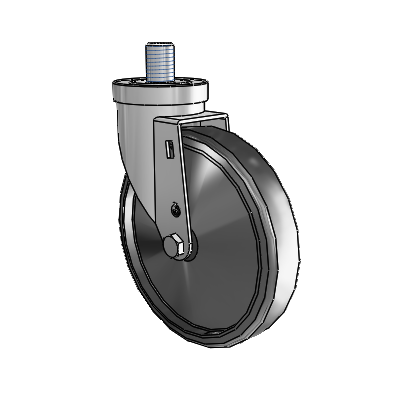 30 Series Threaded Stem Zinc Swivel Caster with 6 x 1.25 Cushion Rubber Wheel