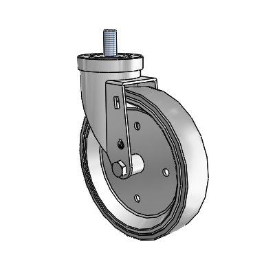 30 Series Threaded Stem Zinc Swivel Caster with 6 x 1.25 Welded Disc Rubber (Grey) Wheel