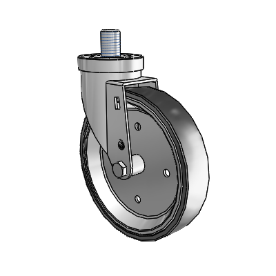 30 Series Threaded Stem Zinc Swivel Caster with 6 x 1.25 Welded Disc Polyurethane Wheel