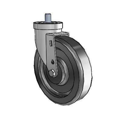 30 Series Threaded Stem Zinc Swivel Caster with 6 x 1.5 Phenolic Wheel