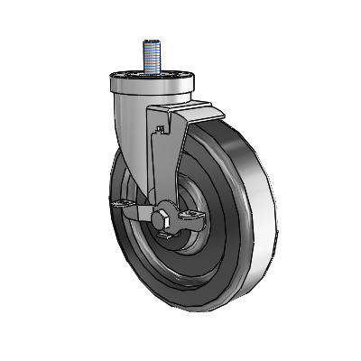 30 Series Threaded Stem Zinc Swivel Caster with 6 x 1.5 Phenolic Wheel and VertiLoc Brake