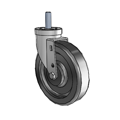 30 Series Threaded Stem Zinc Swivel Caster with 6 x 1.5 Phenolic Wheel