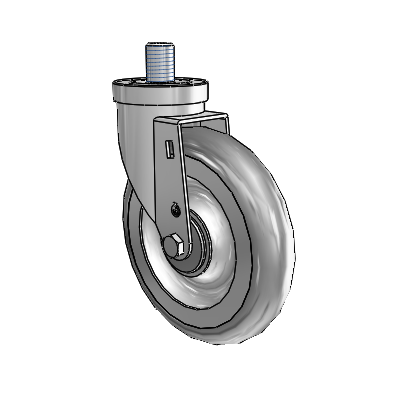 30 Series Threaded Stem Zinc Swivel Caster with 6 x 1.25 Advantage TPR (Round) Wheel