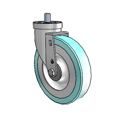 30 Series Threaded Stem Zinc Swivel Caster with 6 x 1.25 Advantage Health Wheel