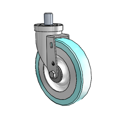 30 Series Threaded Stem Zinc Swivel Caster with 6 x 1.25 Advantage Health Wheel