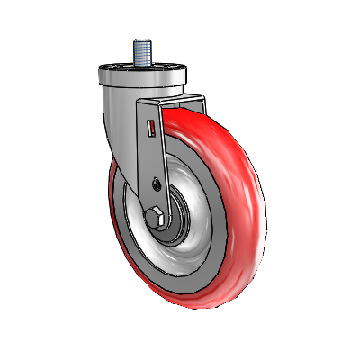 30 Series Threaded Stem Zinc Swivel Caster with 6 x 1.25 Advantage Heat (Round) Wheel