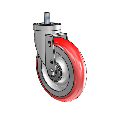 30 Series Threaded Stem Zinc Swivel Caster with 6 x 1.25 Advantage Heat (Round) Wheel