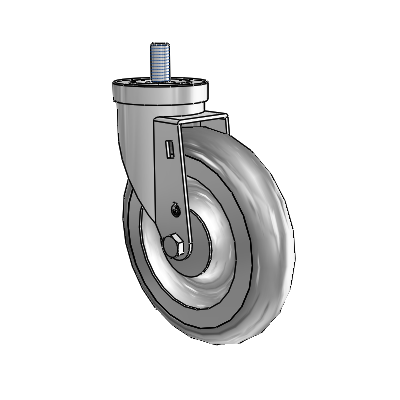 30 Series Threaded Stem Zinc Swivel Caster with 6 x 1.25 Advantage TPR (Round) Wheel