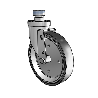 30 Series Pipe Thread Stem Zinc Swivel Caster with 6 x 1.25 Welded Disc Polyurethane Wheel