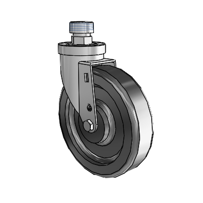 30 Series Pipe Thread Stem Zinc Swivel Caster with 6 x 1.5 Phenolic Wheel