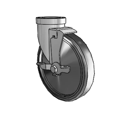 30 Series Hollow Kingpin Zinc Swivel Caster with 6 x 1.25 Cushion Rubber (Conductive) Wheel and VertiLoc Brake