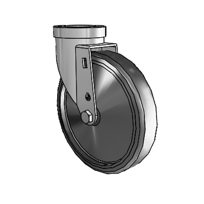 30 Series Hollow Kingpin Zinc Swivel Caster with 6 x 1.25 Hard Rubber Wheel