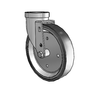 30 Series Hollow Kingpin Zinc Swivel Caster with 6 x 1.25 Welded Disc Polyurethane Wheel