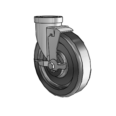 30 Series Hollow Kingpin Zinc Swivel Caster with 6 x 1.5 Phenolic Wheel and VertiLoc Brake