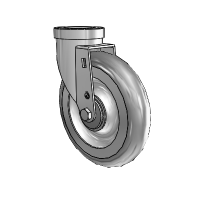 30 Series Hollow Kingpin Zinc Swivel Caster with 6 x 1.25 Advantage TPR (Round) Wheel