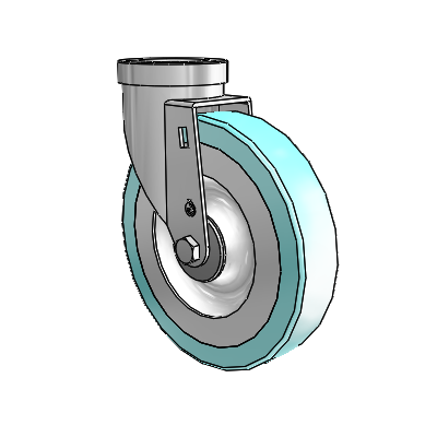 30 Series Hollow Kingpin Zinc Swivel Caster with 6 x 1.25 Advantage Health Wheel