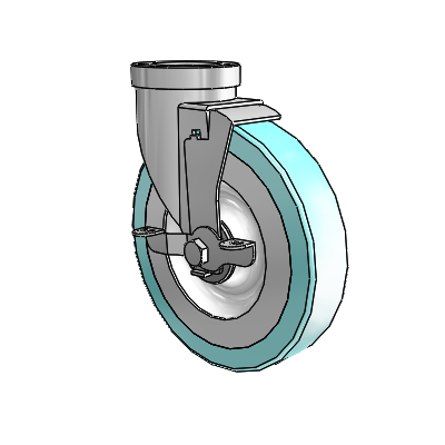30 Series Hollow Kingpin Zinc Swivel Caster with 6 x 1.25 Advantage Health Wheel and VertiLoc Brake