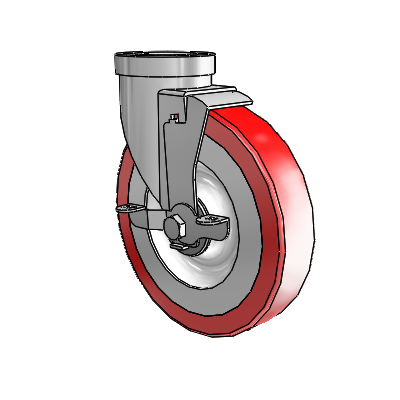 30 Series Hollow Kingpin Zinc Swivel Caster with 6 x 1.25 Advantage Heat (Flat) Wheel and VertiLoc Brake