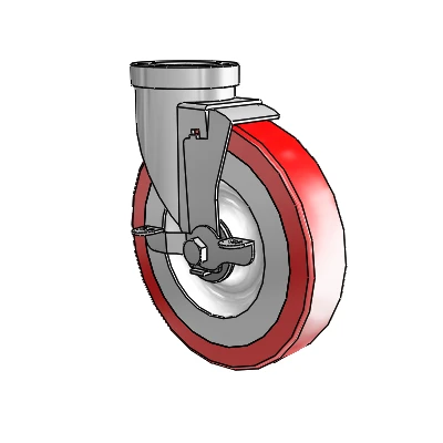 30 Series Hollow Kingpin Zinc Swivel Caster with 6 x 1.25 Advantage Heat (Flat) Wheel and VertiLoc Brake