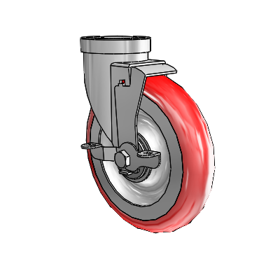 30 Series Hollow Kingpin Zinc Swivel Caster with 6 x 1.25 Advantage Heat (Round) Wheel and VertiLoc Brake
