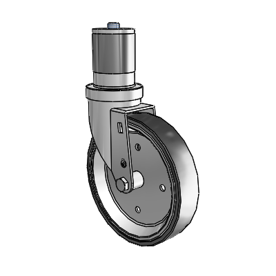 30 Series Expanding Adapter Zinc Swivel Caster with 6 x 1.25 Welded Disc Rubber (Black) Wheel