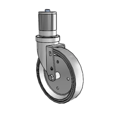 30 Series Expanding Adapter Zinc Swivel Caster with 6 x 1.25 Welded Disc Rubber (Grey) Wheel