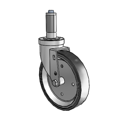 30 Series Expanding Adapter Zinc Swivel Caster with 6 x 1.25 Welded Disc Polyurethane Wheel