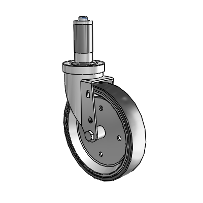 30 Series Expanding Adapter Zinc Swivel Caster with 6 x 1.25 Welded Disc Polyurethane Wheel